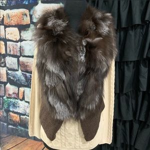 Real fox fur vest waist coat